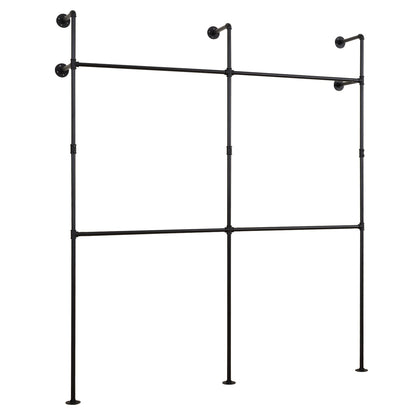 Wall Mounted Pipe Clothing Rack, 4 Hanging Rods, Black Clothing & Closet Storage at Gallery Canada