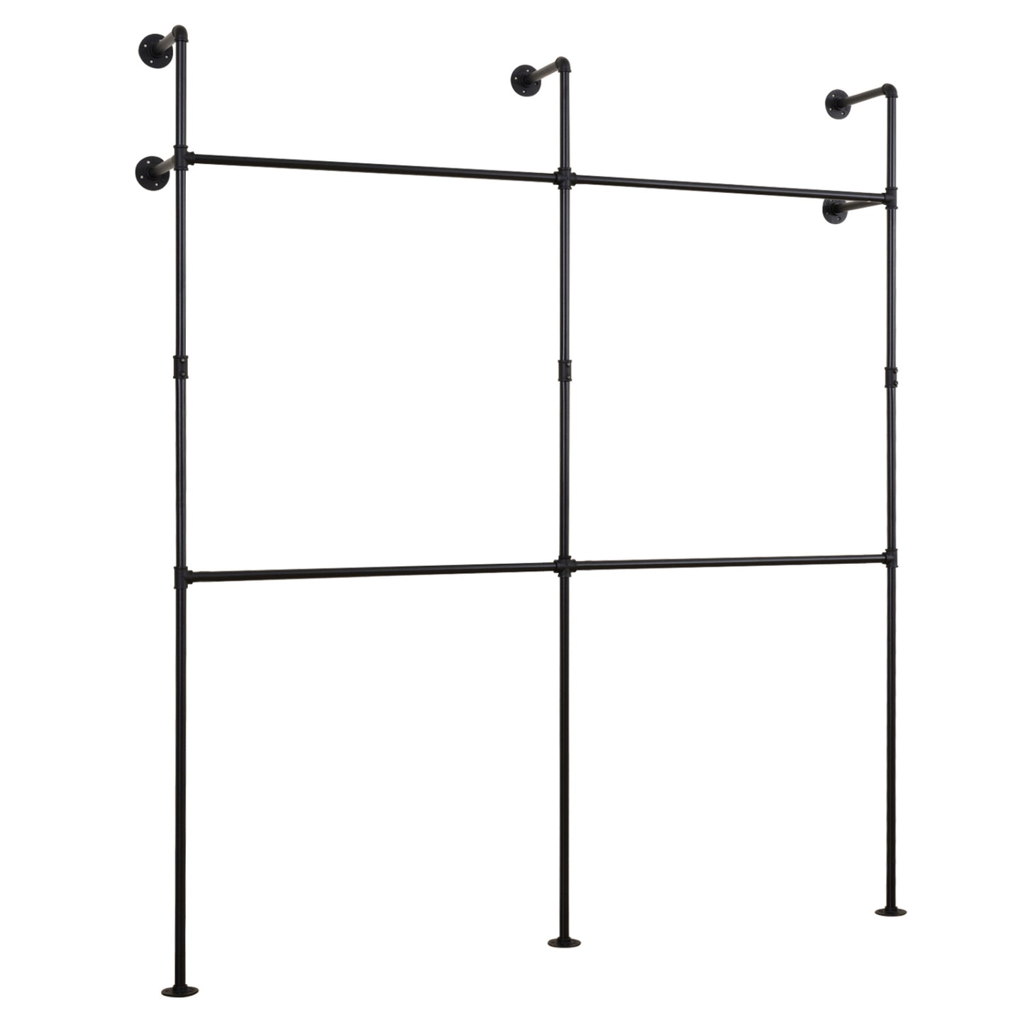 Wall Mounted Pipe Clothing Rack, 4 Hanging Rods, Black Clothing & Closet Storage at Gallery Canada