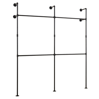 Wall Mounted Pipe Clothing Rack, 4 Hanging Rods, Black Clothing & Closet Storage at Gallery Canada