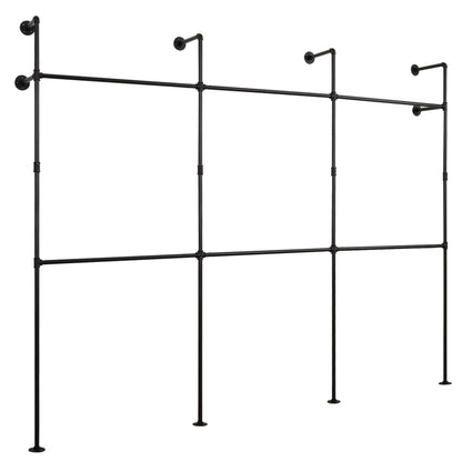 Wall Mounted Pipe Clothing Rack, 6 Hanging Rods, Black Clothing & Closet Storage at Gallery Canada