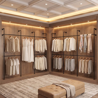 Wall Mounted Pipe Clothing Rack, 6 Hanging Rods, Black Clothing & Closet Storage at Gallery Canada
