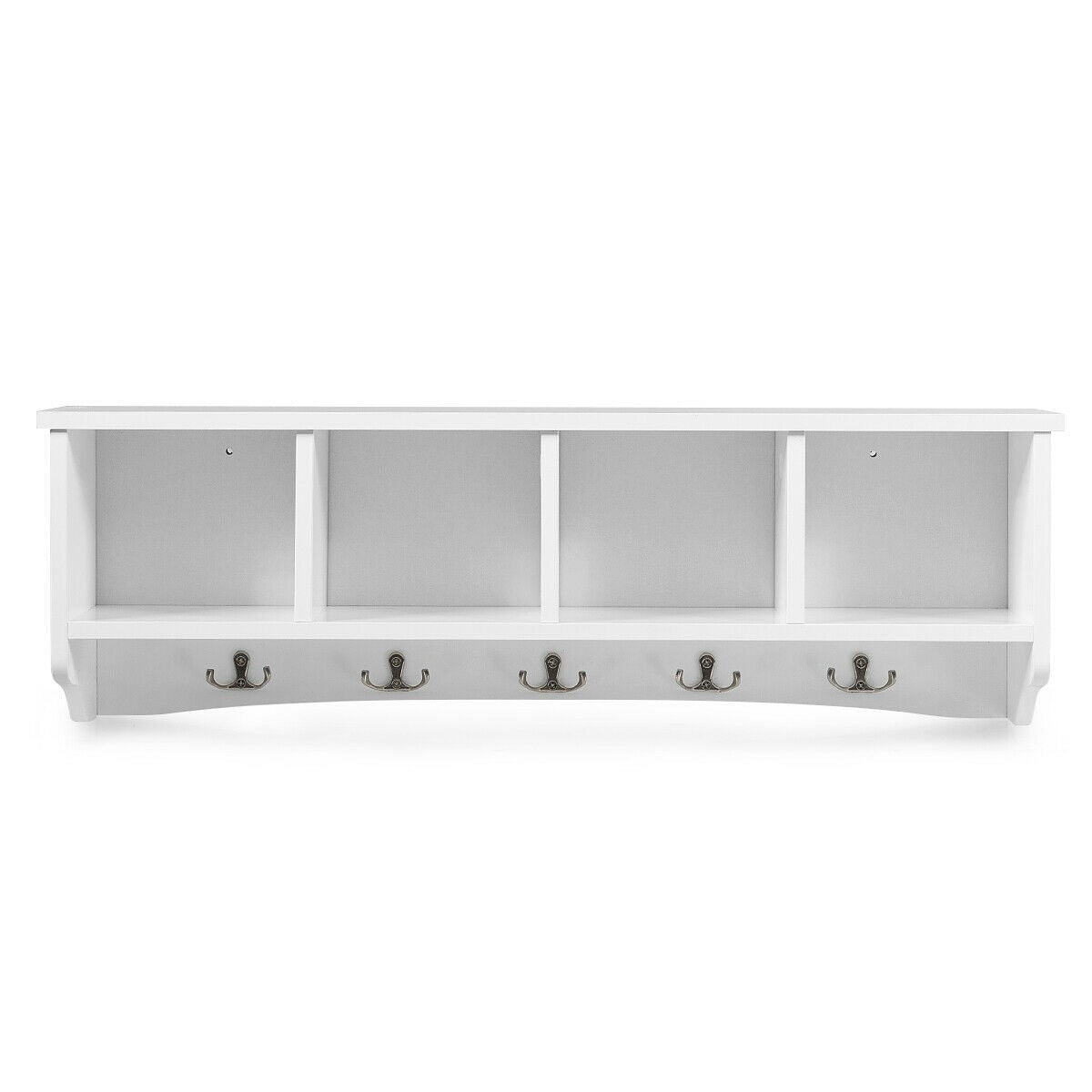 Wall Mounted Storage Cabinet, Hanging Entryway Shelf Coat Rack, White Coat Racks & Hall Trees White at Gallery Canada