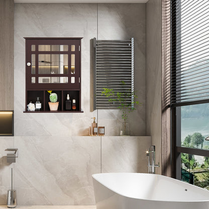 Wall Mounted Mirrored Bathroom Cabinet, Brown Wall Cabinets at Gallery Canada