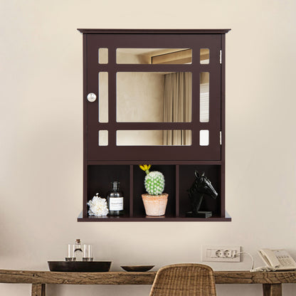 Wall Mounted Mirrored Bathroom Cabinet, Brown Wall Cabinets at Gallery Canada