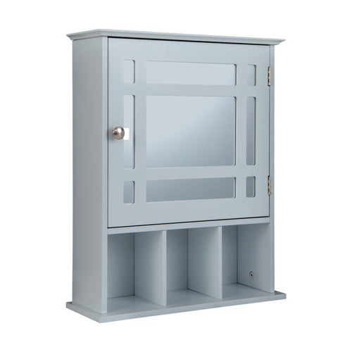 Wall Mounted Mirrored Bathroom Cabinet, Gray