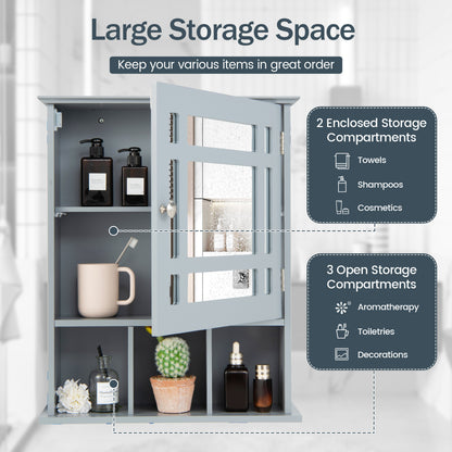 Wall Mounted Mirrored Bathroom Cabinet, Gray Wall Cabinets at Gallery Canada