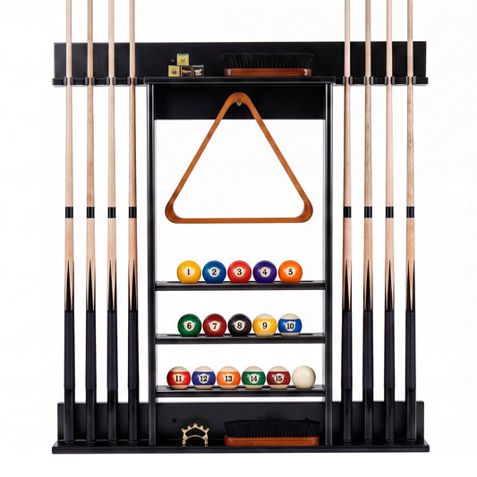 Wall Mounted Billiards Pool Cue Rack, Black Game Room Black at Gallery Canada