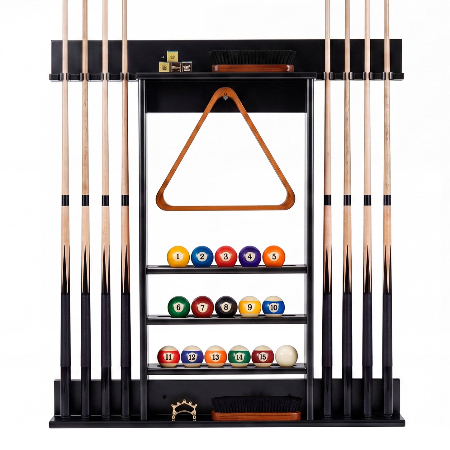 Wall Mounted Billiards Pool Cue Rack, Black Game Room at Gallery Canada