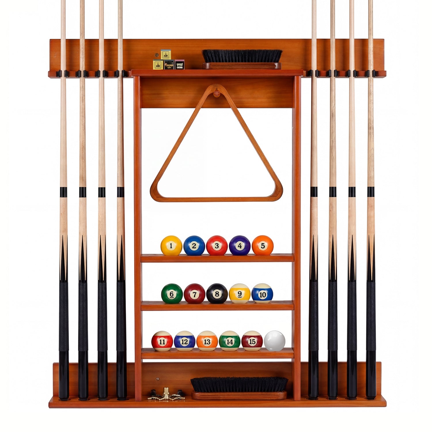 Wall Mounted Pool Cue Rack, Brown Game Room at Gallery Canada