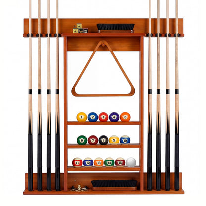 Wall Mounted Pool Cue Rack, Brown Game Room at Gallery Canada