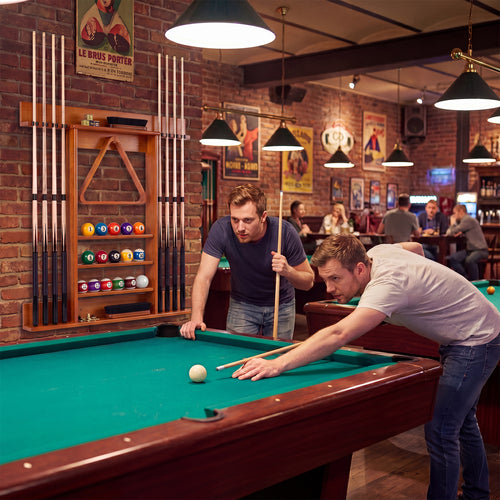 Wall Mounted Pool Cue Rack, Brown