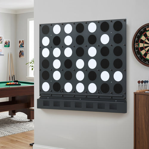 Wall-Mounted Jumbo 4-in-a-Row Game, Acrylic Discs, Black