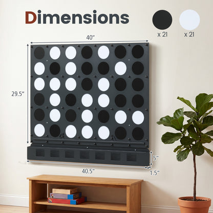 Jeu géant de Puissance 4 mural, disques en acrylique, noir
