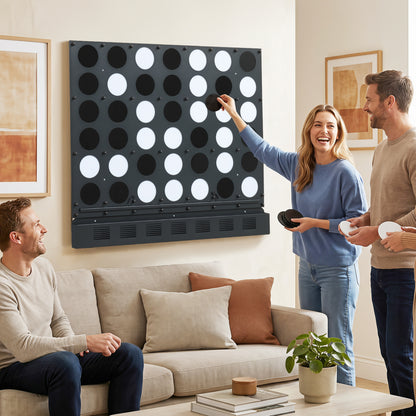 Jeu géant de Puissance 4 mural, disques en acrylique, noir