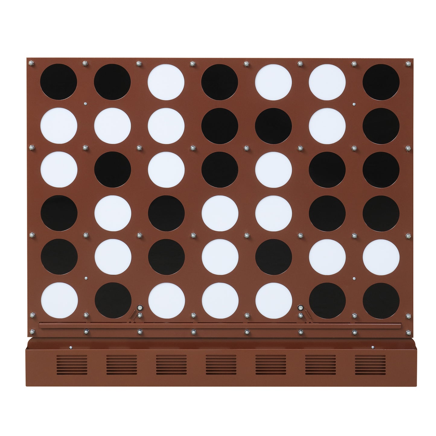 Wall-Mounted Jumbo 4-In-A-Row Game, Acrylic Discs, Walnut