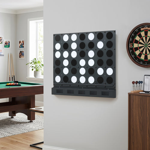 Wall-Mounted Connect-4 Game, Metal, Acrylic Discs, Black