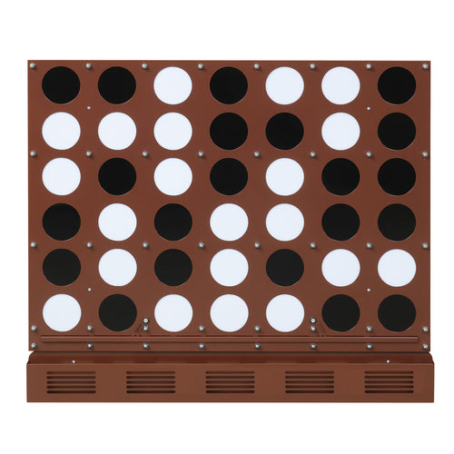 Wall-Mounted Connect-4 Game, Acrylic Discs, Walnut, Metal