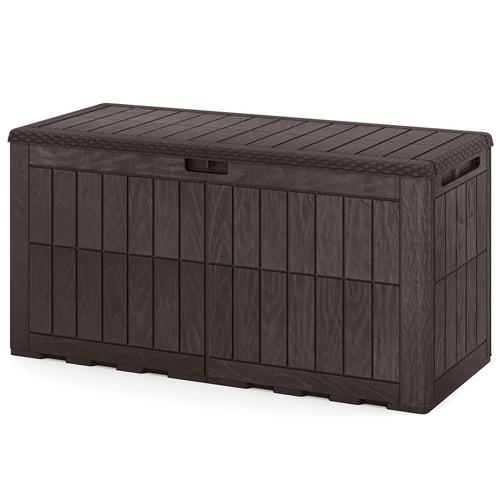 Outdoor Lockable Deck Box, Waterproof, Dark Brown