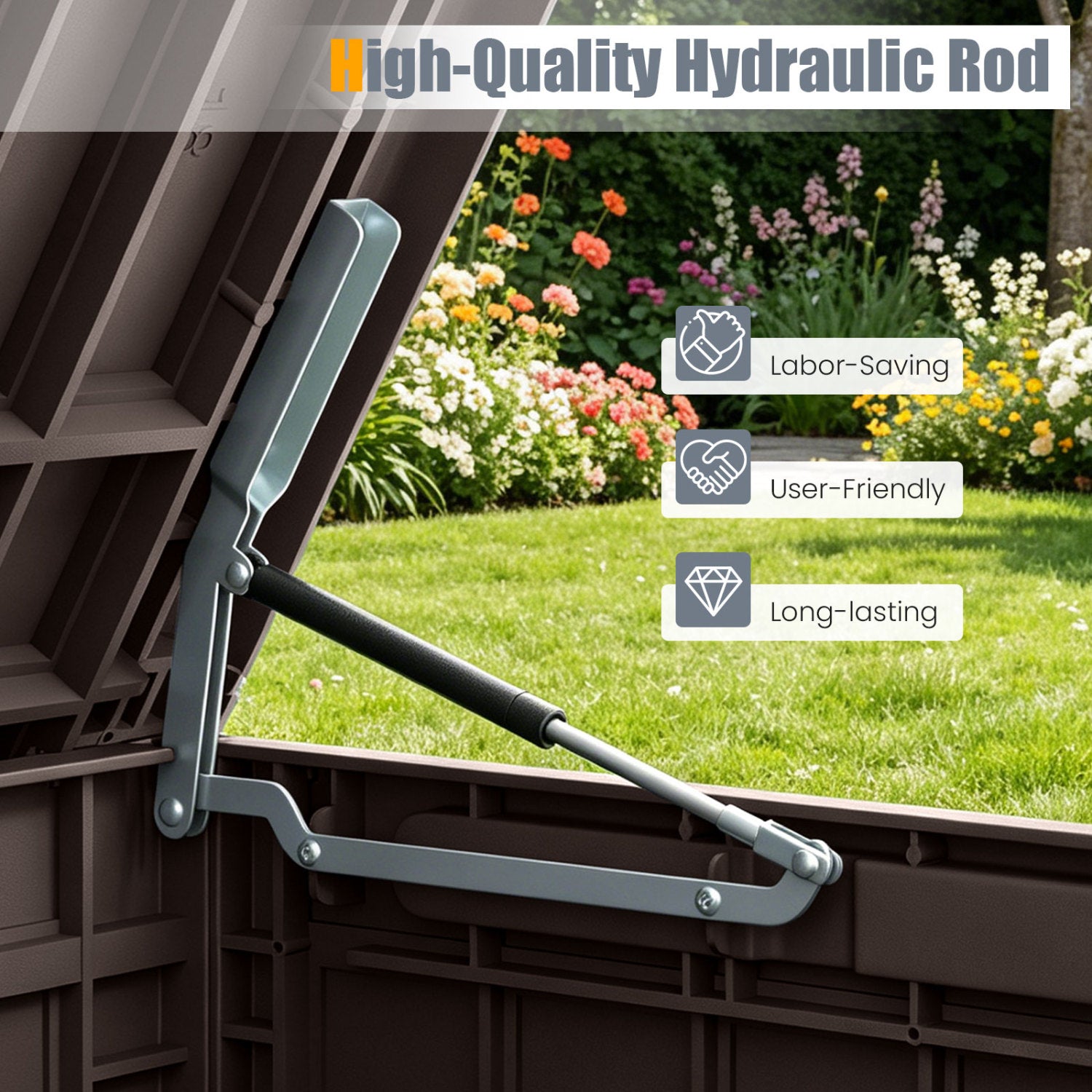 Outdoor Lockable Deck Box, Waterproof, Dark Brown Sheds & Outdoor Storage at Gallery Canada