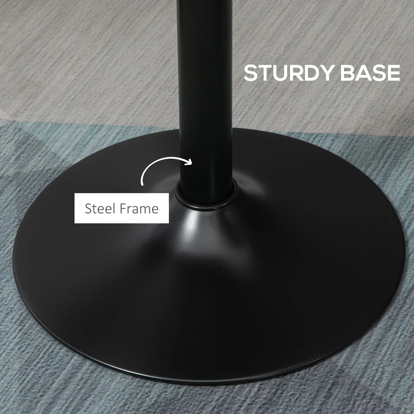 Table Ronde Bar 42 Pouces, Table Bistro Industrielle, Base Métallique, Plateau en Bois d'Orme