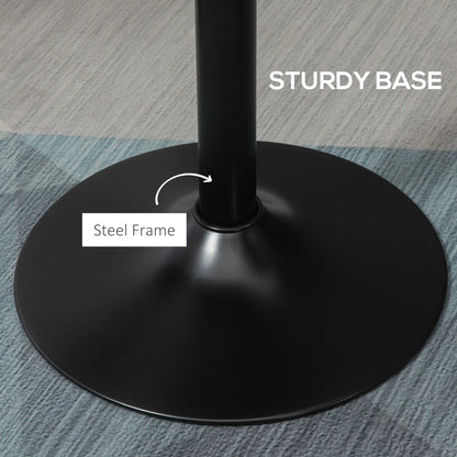 Table Ronde Bar 42 Pouces, Table Bistro Industrielle, Base Métallique, Plateau en Bois d'Orme