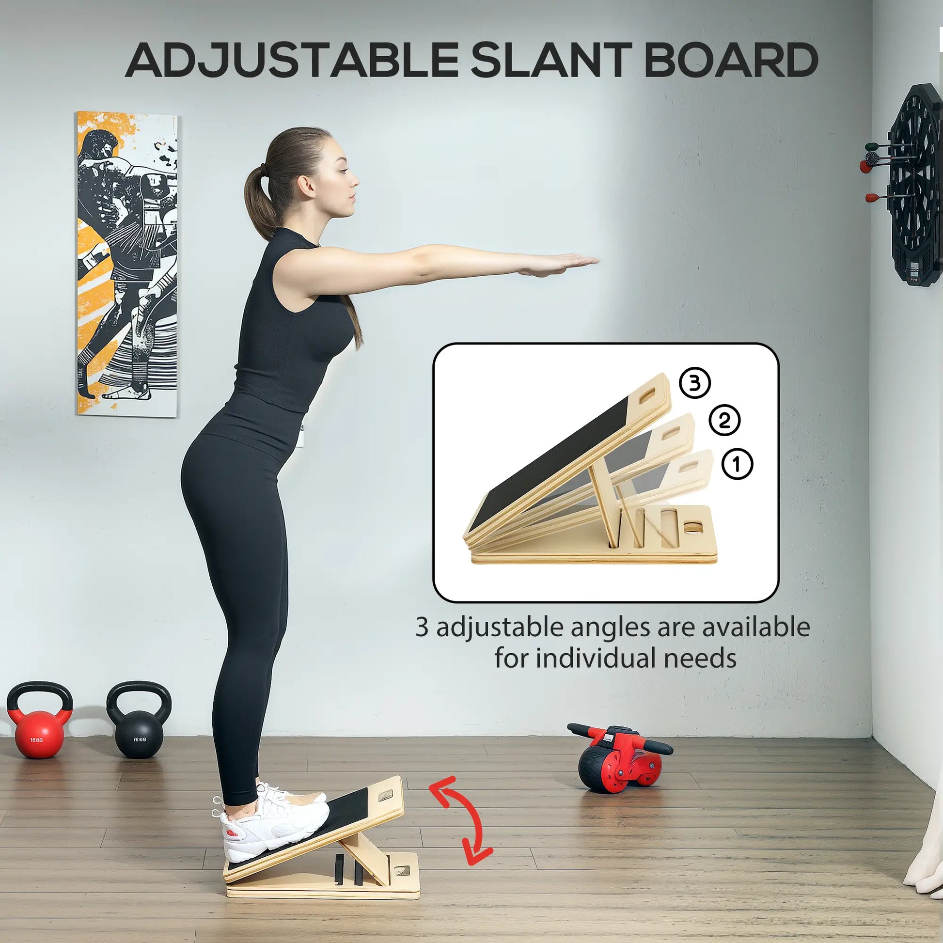 Pilates Bar Kit, Resistance Bands, Foldable Calf Stretch Board, Grey More-Strength Training Equipment at Gallery Canada