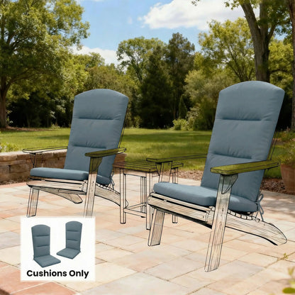 Adirondack Chair Replacement Cushion, With Back And Ties, Dark Grey Patio Chair Cushions at Gallery Canada