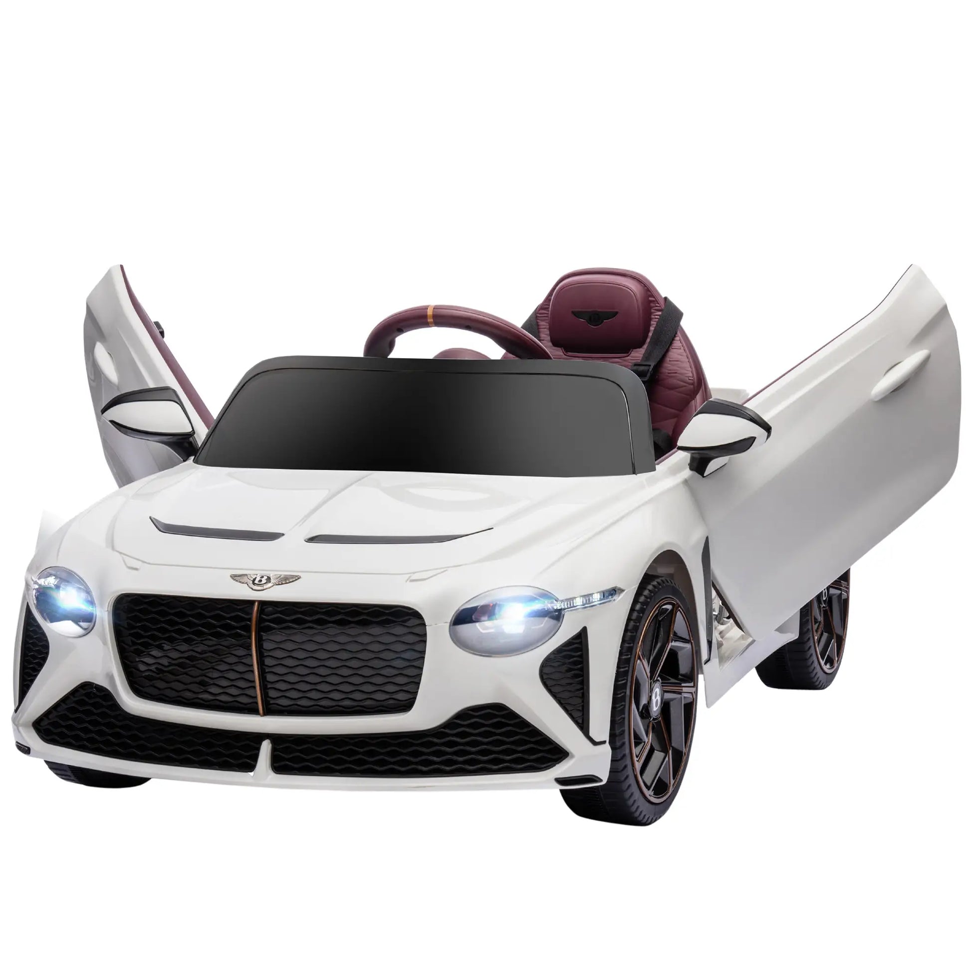 12V Electric Ride On Car, 3.1 MPH, Remote Control, Butterfly Doors, White Electric Toy Cars at Gallery Canada
