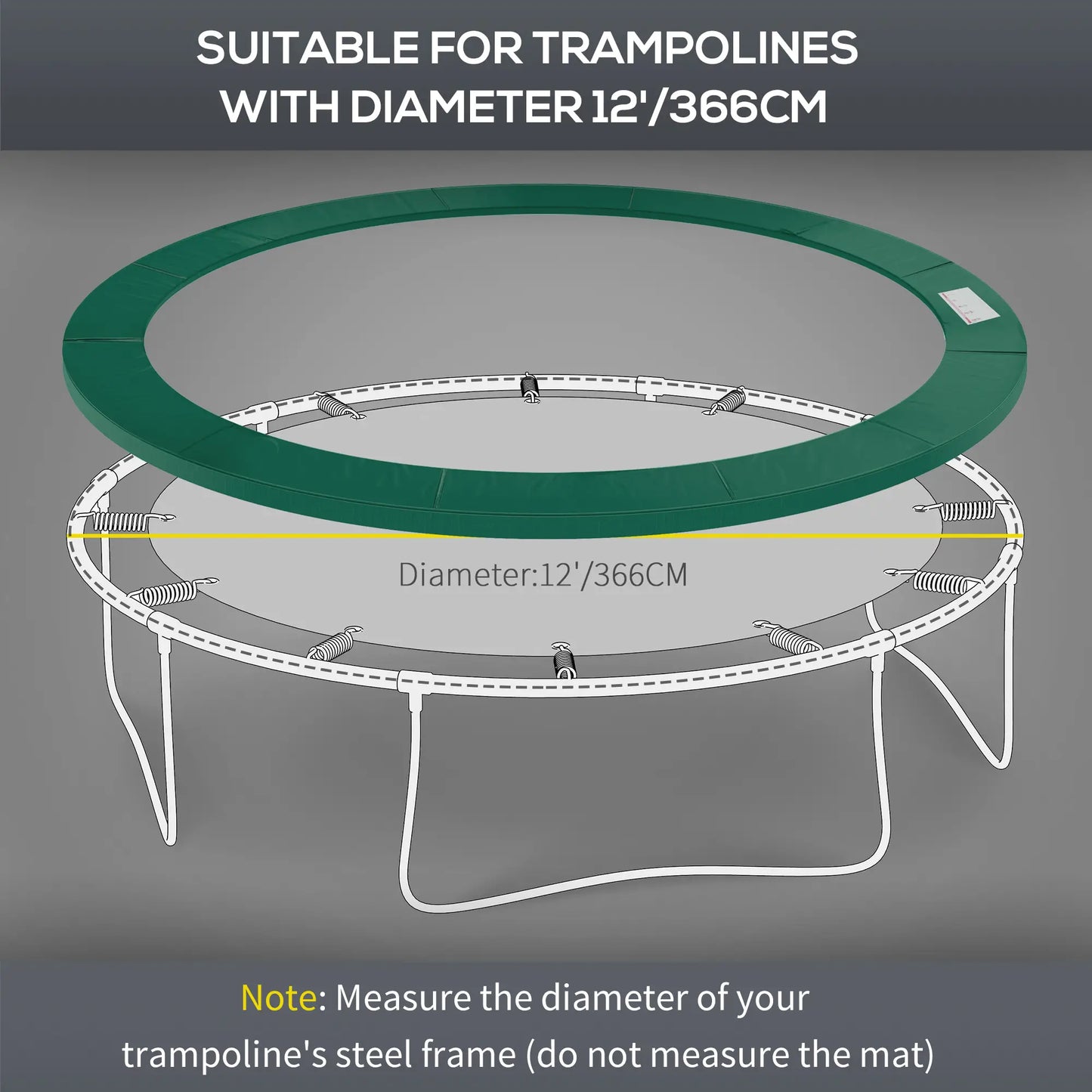 8ft Trampoline Pad, 96" Spring Safety Cover, EPE Foam, Green Trampolines at Gallery Canada