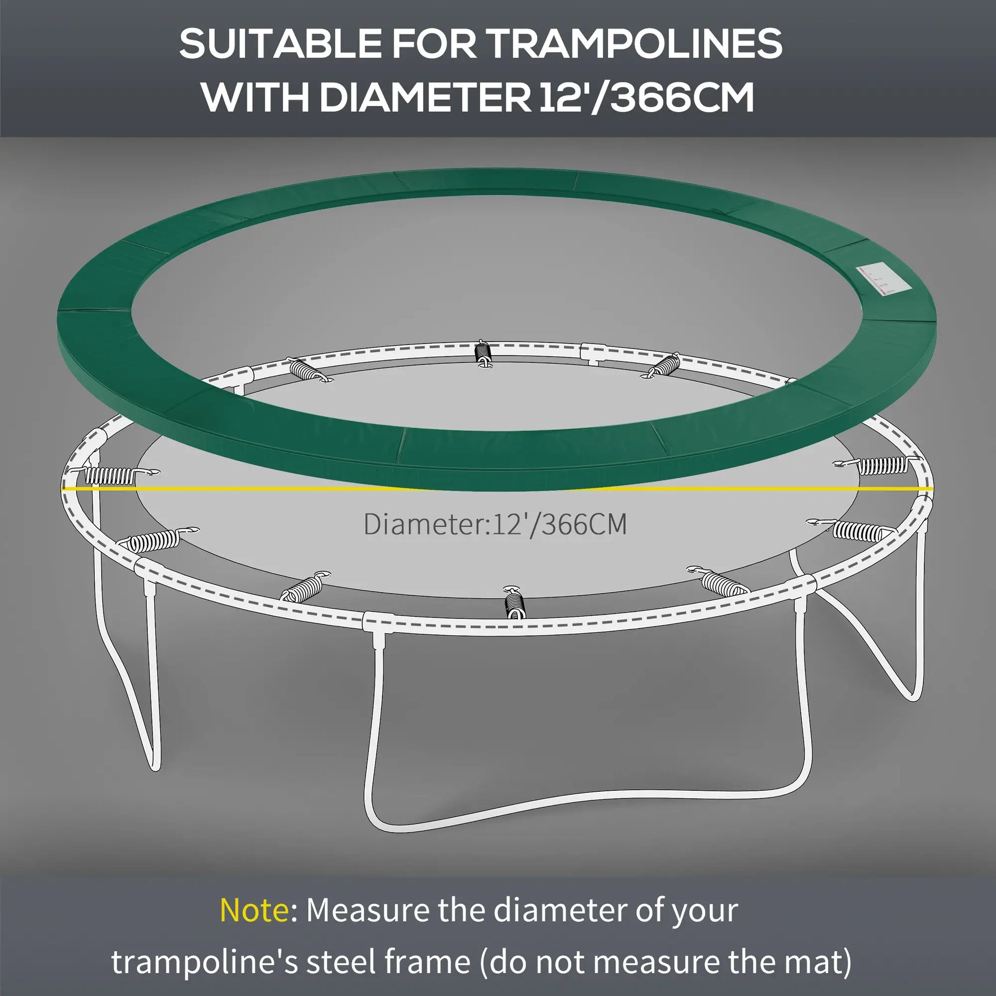 8ft Trampoline Pad, 96" Spring Safety Cover, EPE Foam, Green Trampolines at Gallery Canada