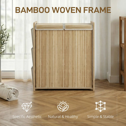Bamboo Laundry Hamper with Removable Drawstring Bag and Side Storage Pockets, 32 Gal, Natural Bath Accessories at Gallery Canada
