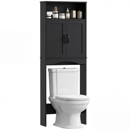 Over The Toilet Storage Cabinet, 2 Doors, Open Shelf, Black Over The Toilet Storage at Gallery Canada