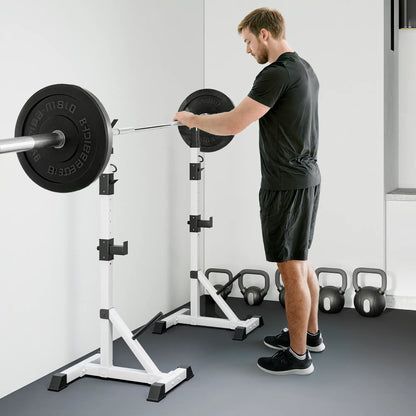 2-Piece Barbell Rack, 53.5"-69.3" Adjustable, 440LBS Capacity Power Towers at Gallery Canada