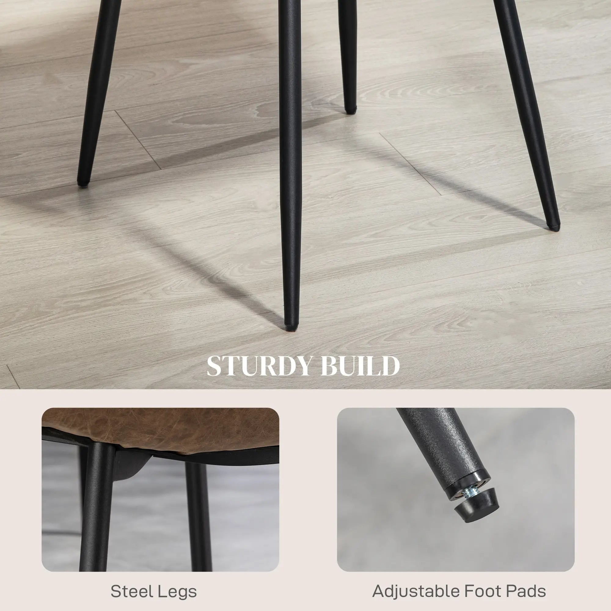 Retro Dining Table Chairs Set of 4, PU Leather Upholstered Bar Stools at Gallery Canada