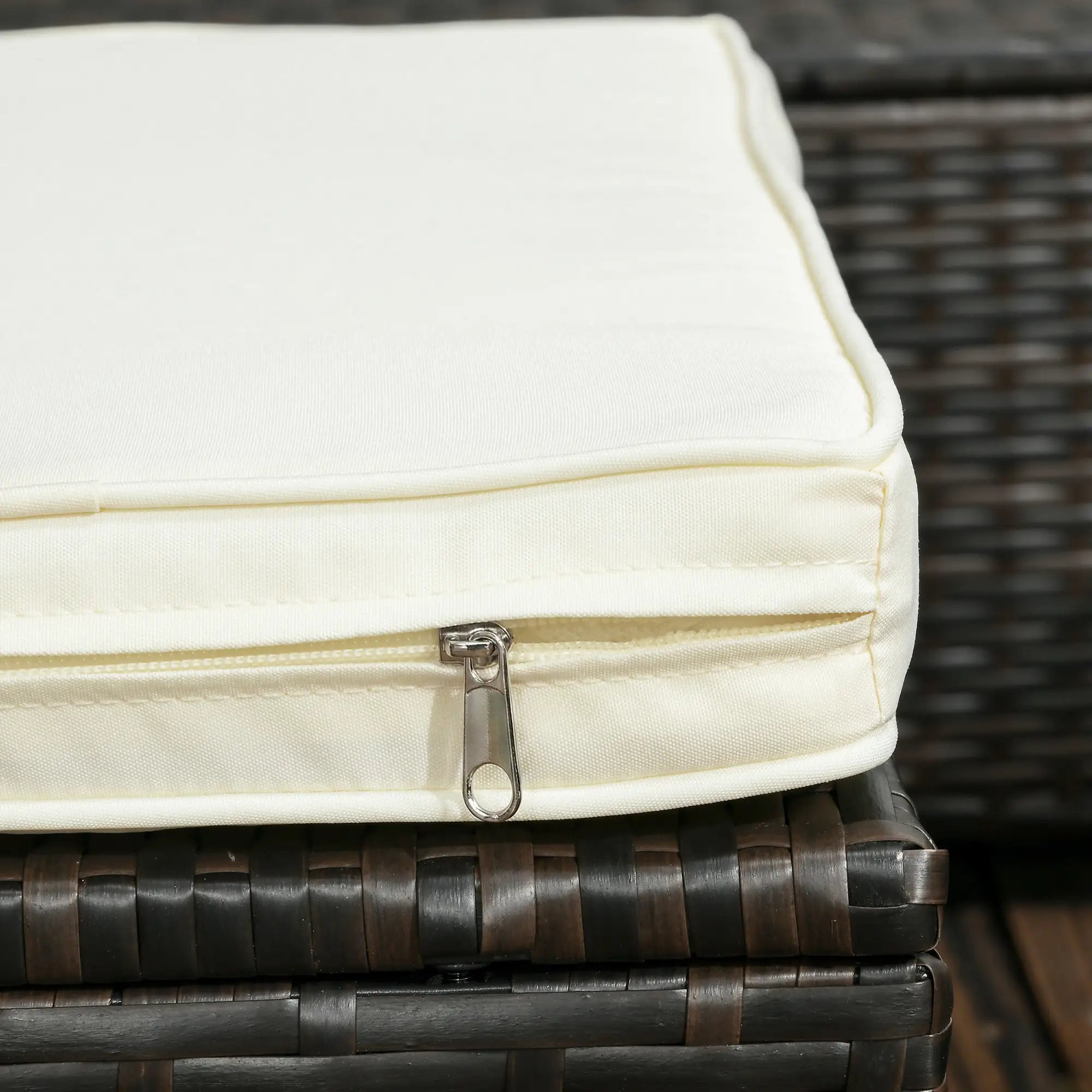 3-Piece Patio Set with Cushions, PE Rattan Sofa, Glass Table, Cream White Patio Furniture Sets at Gallery Canada
