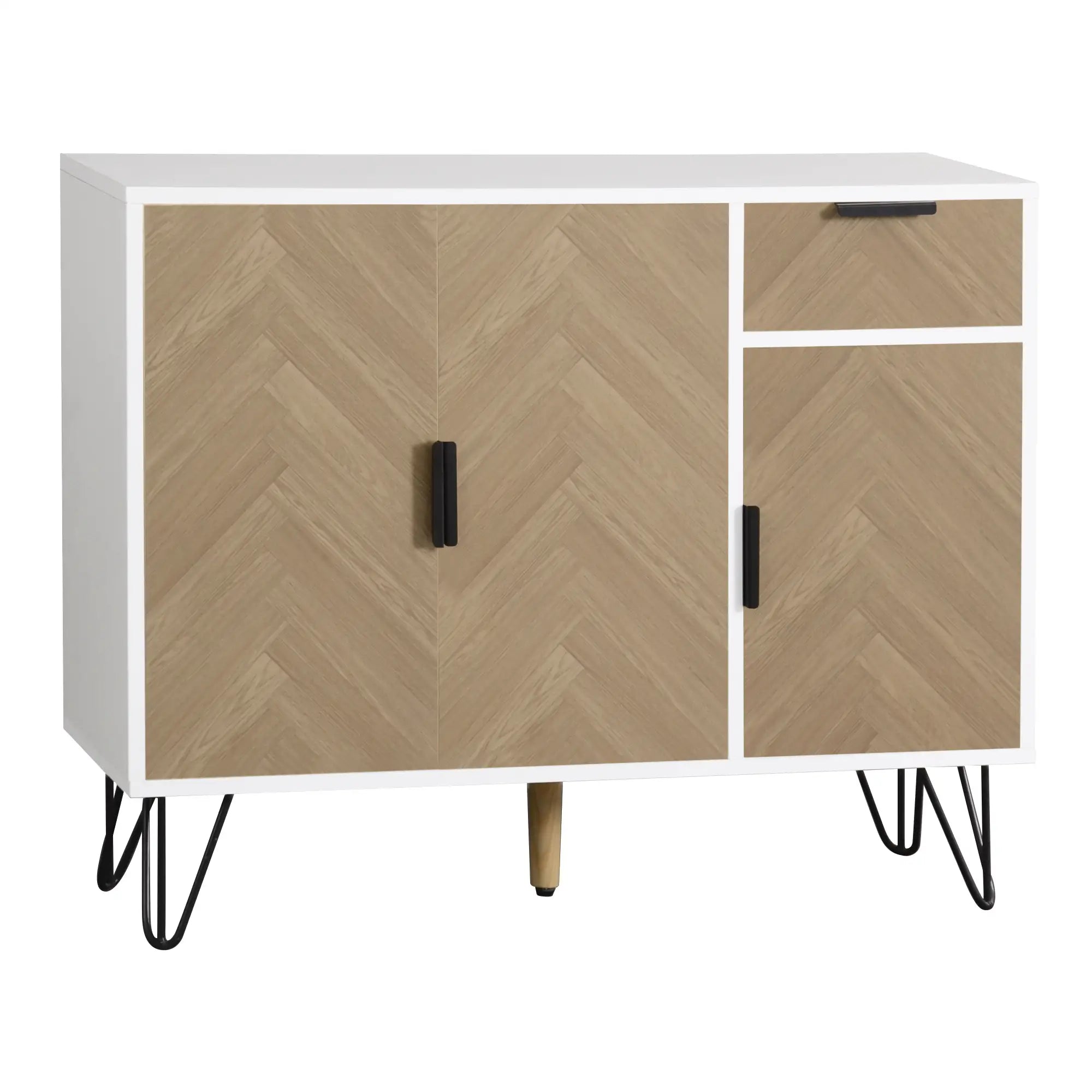 Storage Cabinet with Drawer, Adjustable Shelves, 35.5