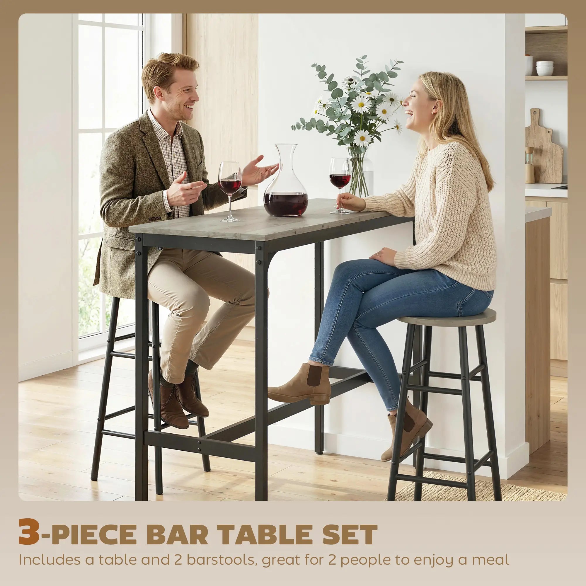 Counter Height Bar Table And Chairs Set, 3-Piece, For 2 Bar Sets at Gallery Canada