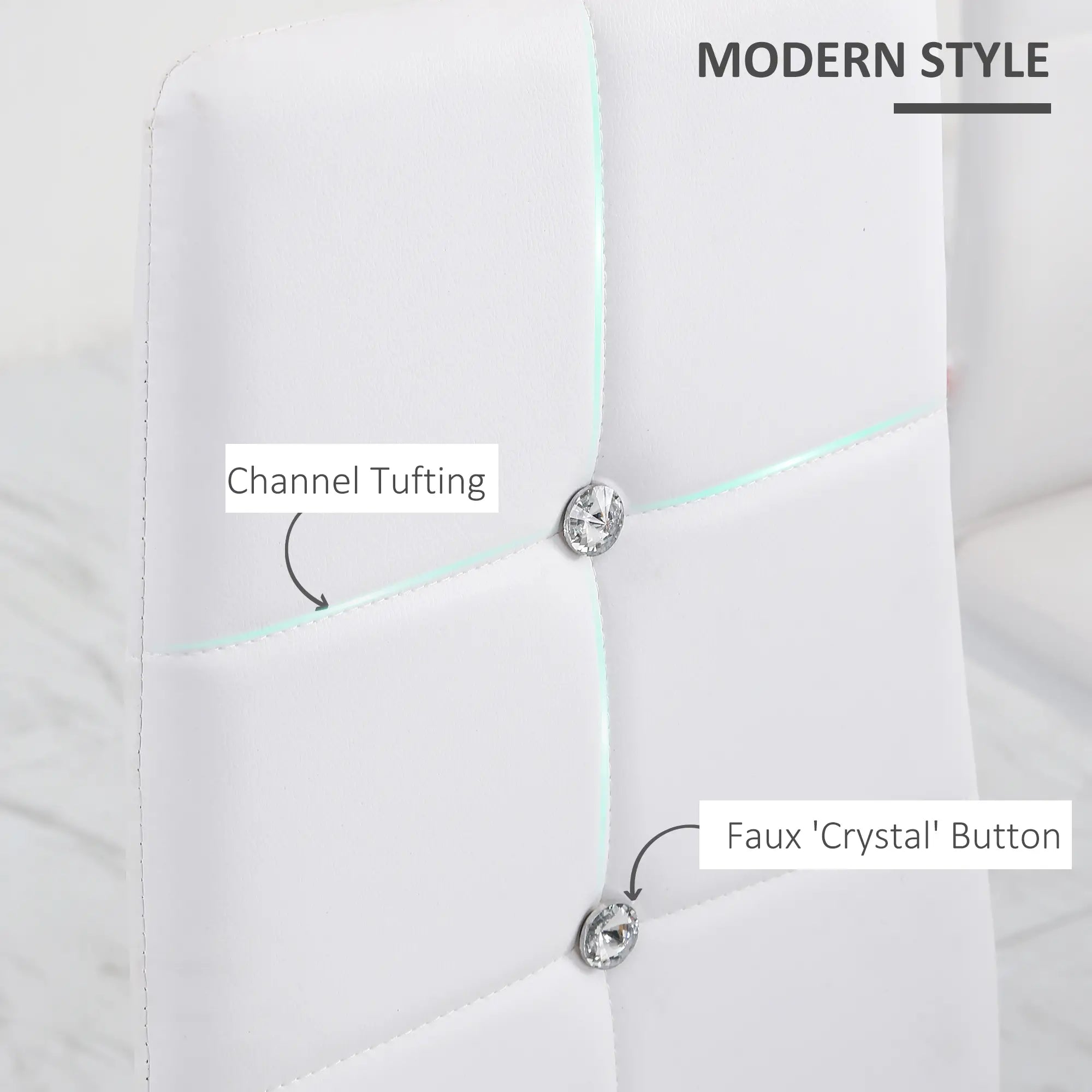 Modern Dining Chairs, Set of 4, Button Tufted High Back, White Bar Stools at Gallery Canada