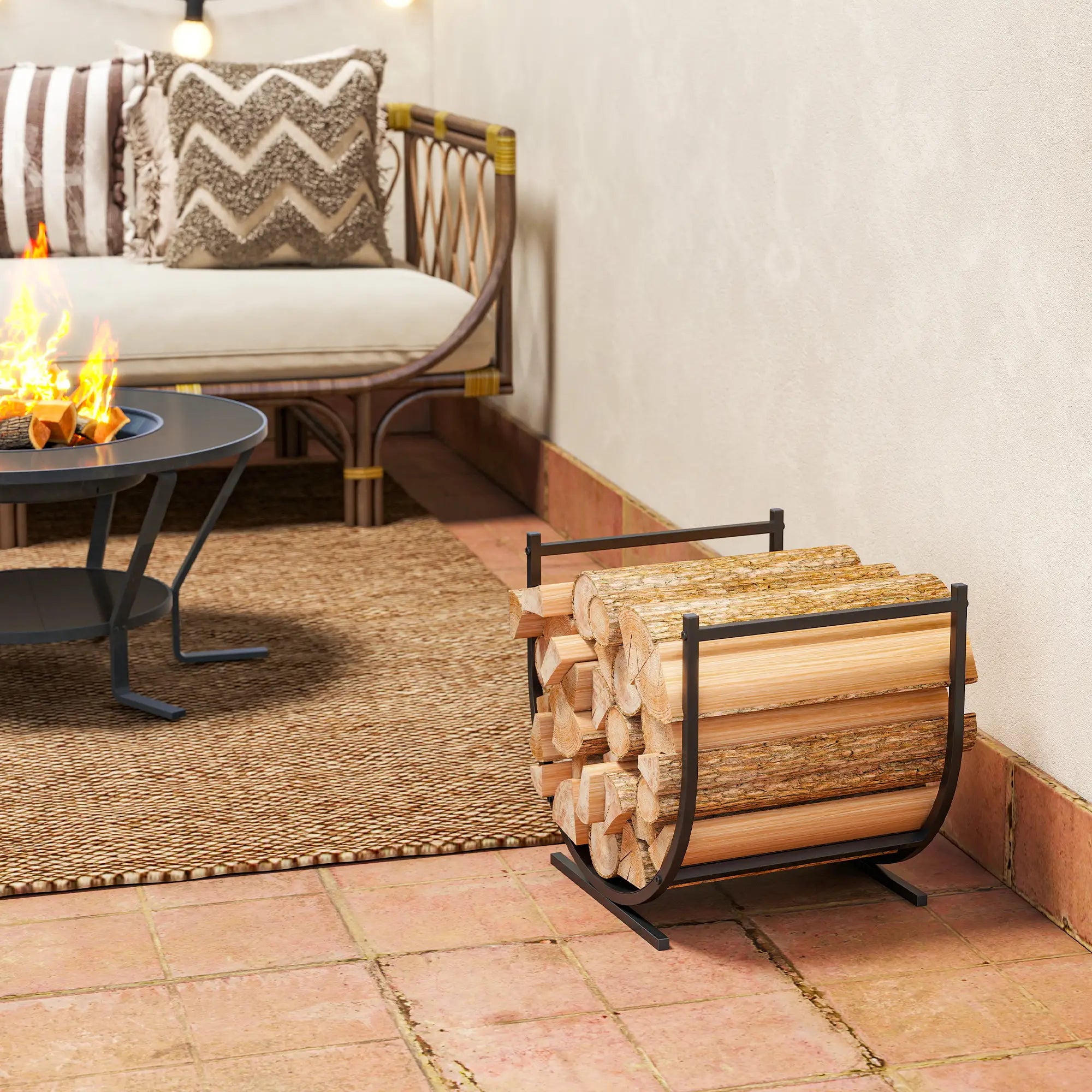 Firewood Rack, 17 Inch Heavy Duty Log Holder, Indoor Outdoor Storage Firewood Racks at Gallery Canada