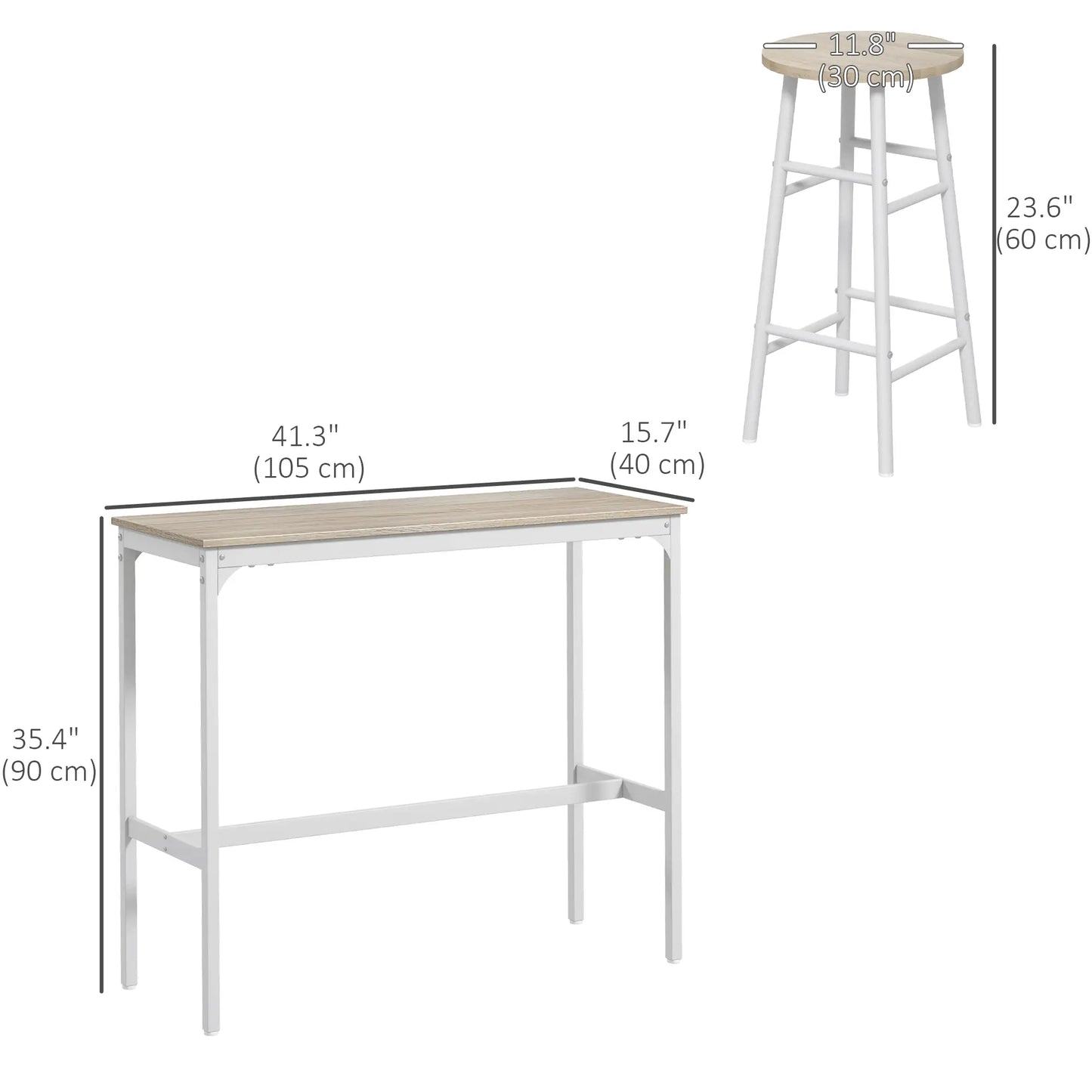 3-Piece Counter Height Bar Table And Chairs Set For 2 Bar Sets at Gallery Canada