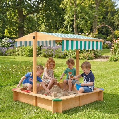 Wooden Sandbox With Cover, Outdoor For Kids, Light Brown Sandboxes & Accessories at Gallery Canada