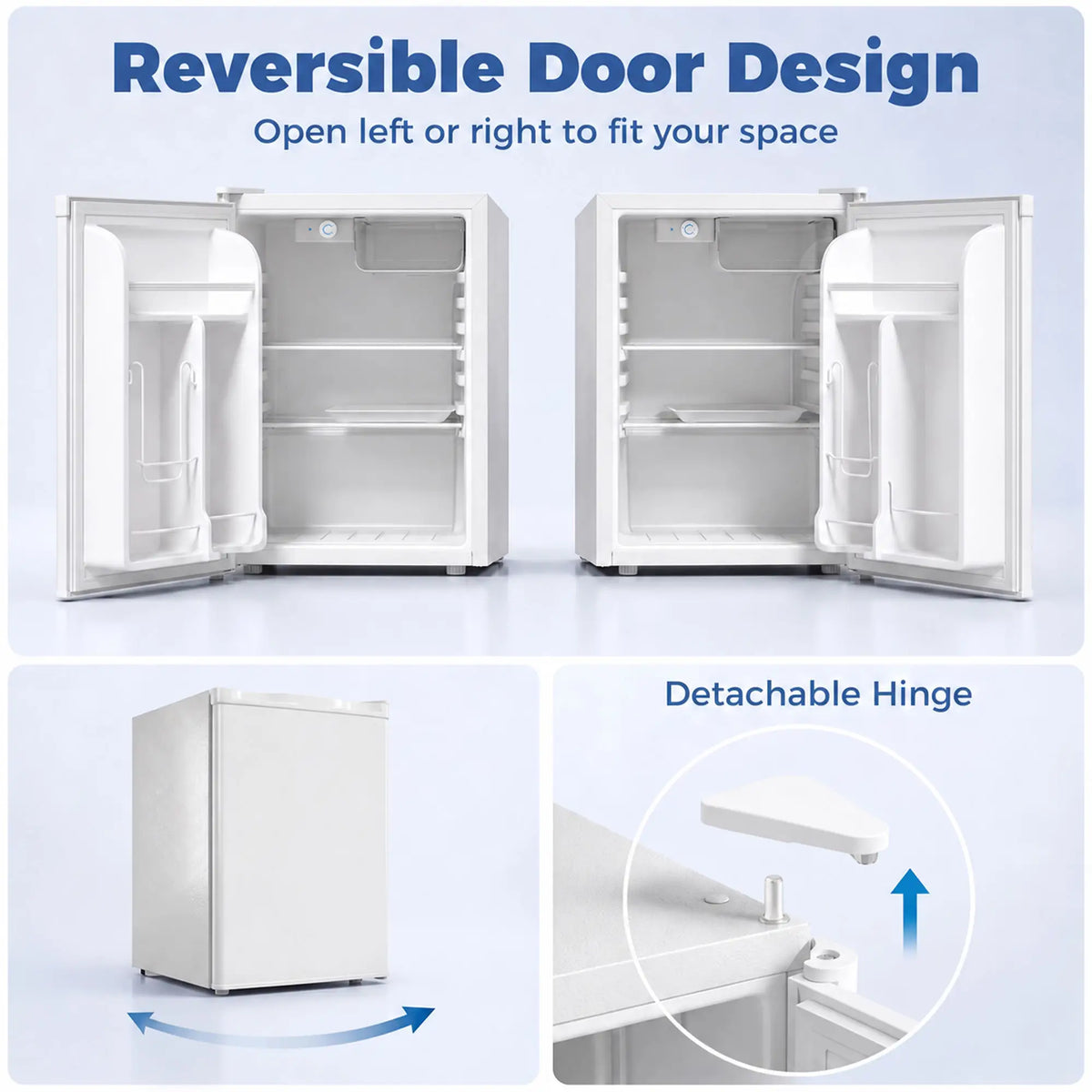 2.6 Cu Ft Mini Fridge, Compact Refrigerator, White Small Kitchen Appliances at Gallery Canada