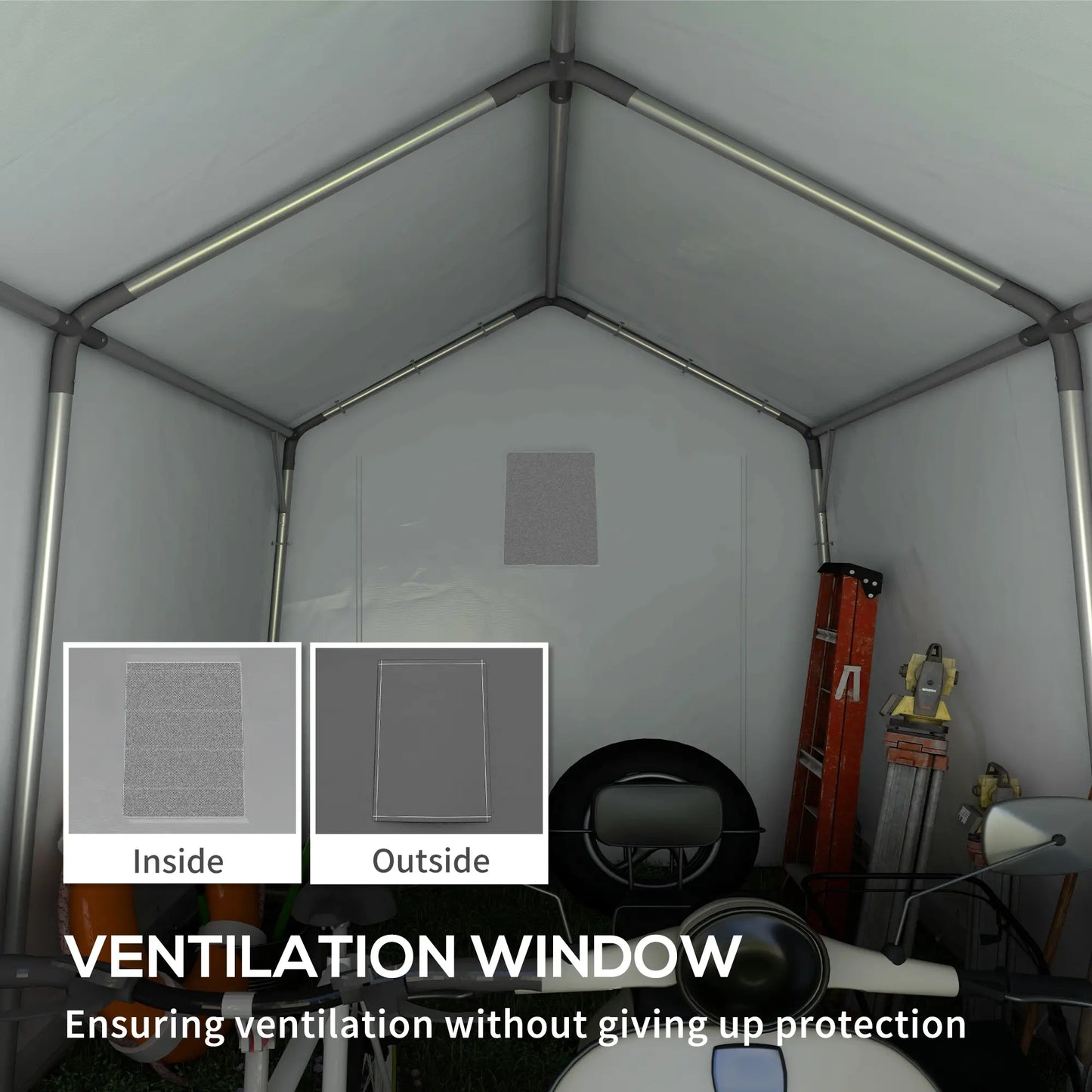 10' x 10' Outdoor Storage Shed, Portable Garage, Dark Grey