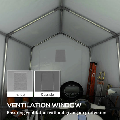 10' x 10' Outdoor Storage Shed, Portable Garage, Dark Grey