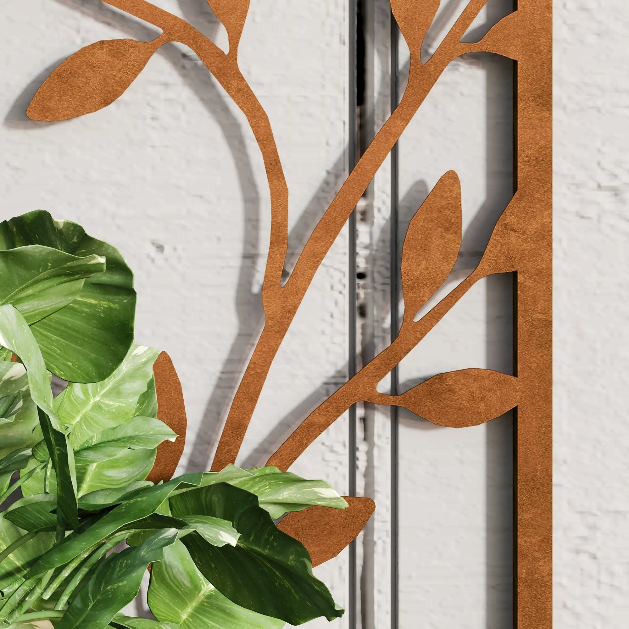 Raised Garden Bed with Privacy Screen, Metal Planter Box, Trellis, Brown Raised Garden Beds at Gallery Canada