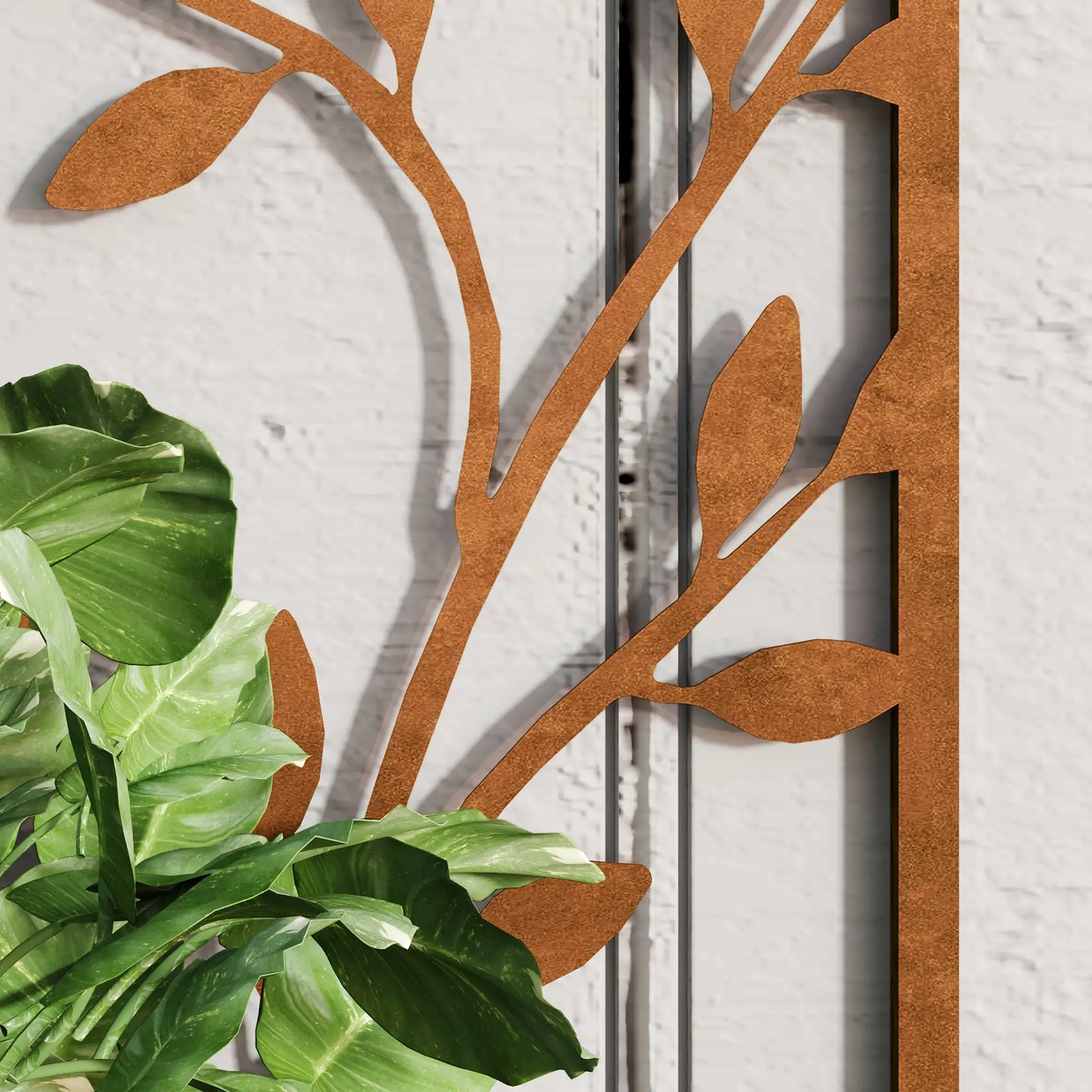 Raised Garden Bed with Privacy Screen, Metal Planter Box, Trellis, Brown Raised Garden Beds at Gallery Canada