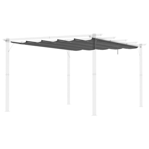 Retractable Pergola Canopy Cover Replacement for 9.8' x 13.1' Pergola, Dark Grey