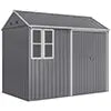 8.5' x 5.5' Metal Garden Shed, Outdoor Storage, Lockable Door, Light Grey Sheds at Gallery Canada