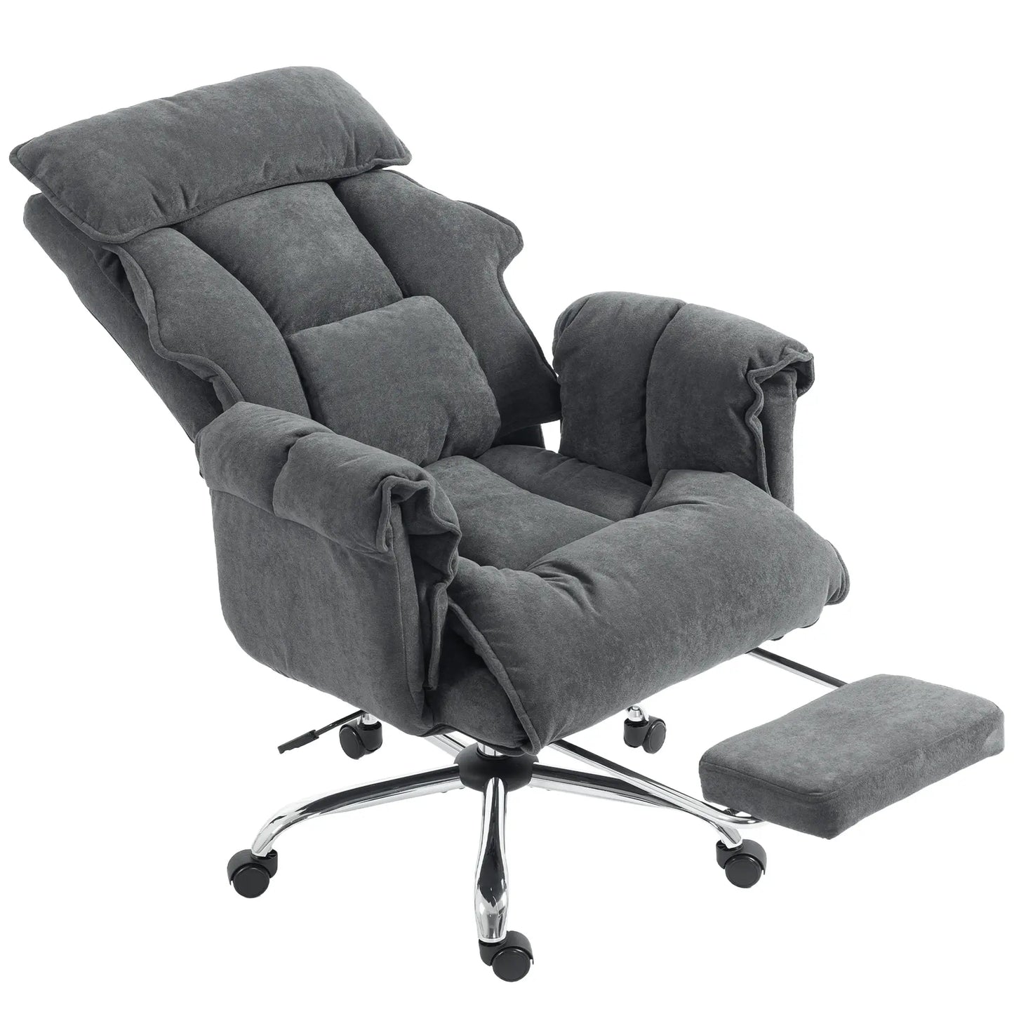 Computer Office Chair with Footrest, Adjustable Backrest, Dark Grey