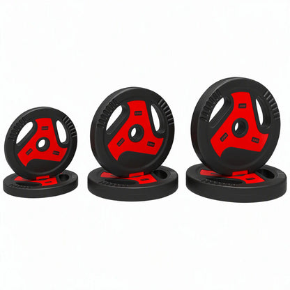 6-Piece 88 lbs Weight Plates Set, Sand-Filled, Black and Red